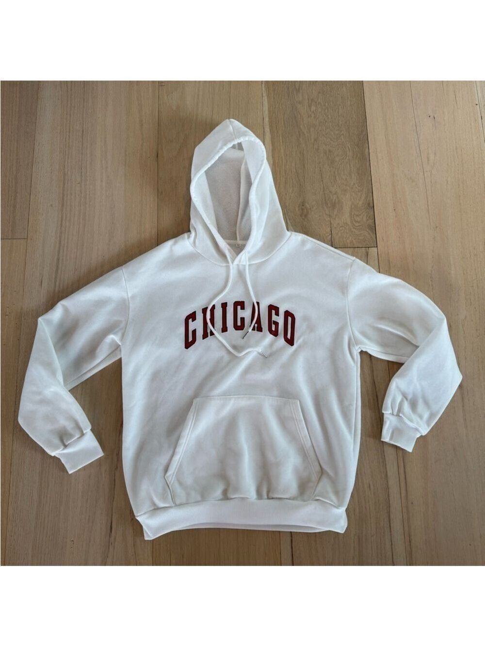 SHEIN White Chicago Sweatshirt Hoodie Size Medium